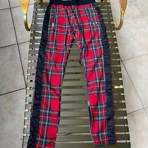 Mnml plaid track pants